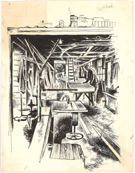 CMO10902-019 De oude timmerloods op de scheepswerf van fa. W. van Goor werden gebouwd is inmiddels overgenomen door een ...